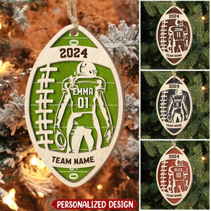 2024 New Release Custom Football Player-Personalized Wooden Ornament-Football Fan Gift