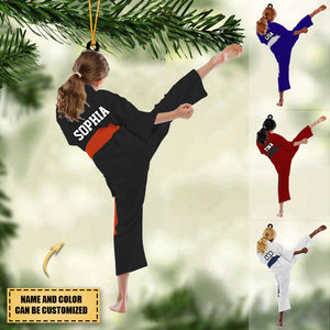 Personalized Karate/Taekwondo/Martial/Jiu-jitsu Christmas Ornament