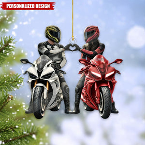 Personalized Motorbike Couple Christmas Ornament-Gift for Couple-2024 New Release