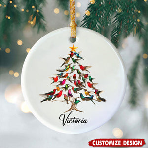 Personalized Hummingbird Ceramics Christmas Ornament - Gift For Hummingbird Lover - 2024 New Release