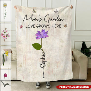 Grandma Garden Blanket-Personalized Blanket-Gift For Grandma