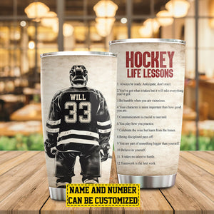 Personalized Hockey Life Lessons Tumbler - Gift For Hockey Lovers