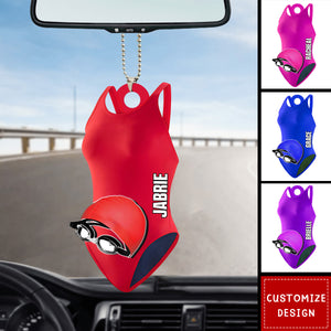 Personalized Swimmer Accessories Car Ornaments - Gift For Swimmer