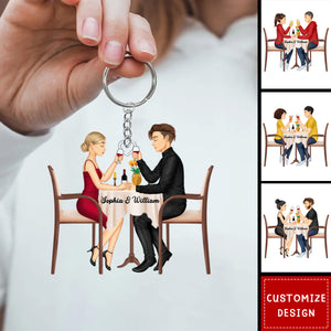 Romantic Couple Personalized Keychain, Anniversary Gift For Wife,Husband