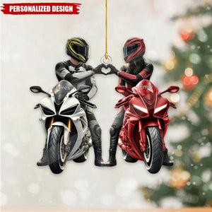 Personalized Motorbike Couple Christmas Ornament-Gift for Couple-2024 New Release