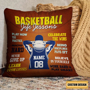 Personalized Basketball Life Lessons Pillow-Gift For Basketball Player