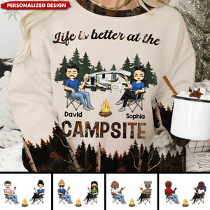 Just A Girl Who Loves Camping-Personalized Sweatshirt-Gift For Couple