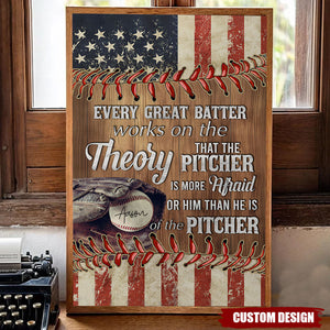 Every Great Batter Works On The Theory-Personalized Baseball Poster-Gift For Baseball Lovers