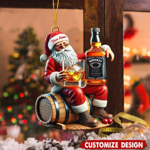 Personalized Whiskey Santa Christmas Ornament Gift For Whiskey Lovers-2024 New Release