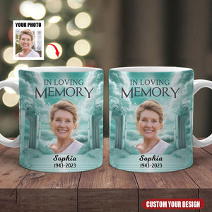 Memorial Upload Photo Heaven Gate Sky, In Loving Memory Personalized Mug