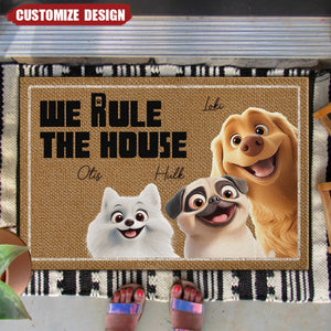 We Rule The House - Personalized Doormat-Gift For Dog Lovers