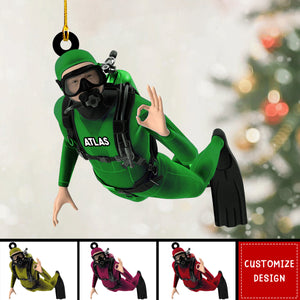 Personalized Scuba Diving Ornament-Gift for Scuba Diver-2024 New Release