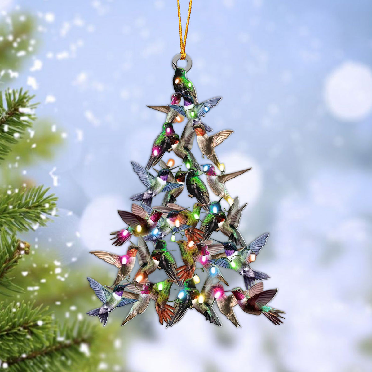 Hummingbird With Lights Christmas Tree Ornament, Gift For Bird Lovers-2024 New Release