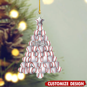 Personalized Baseball Christmas Ornament-Gift For Baseball Lovers-2024 New Release