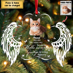 Custom Personalized Memorial Pet Photo Acrylic Ornament - Christmas/Memorial Gift Idea for Pet Owners