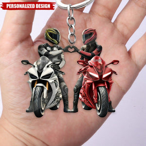 Personalized Motorbike Couple Keychain-Gift for Couple