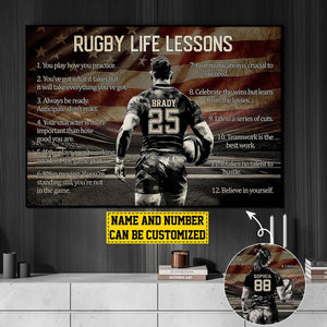 Personalized Rugby Life Lessons Poster-Gift For Rugby Lover