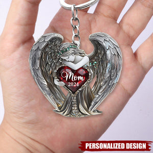 Angel Wings-Personalized Memorial Keychain-Gift For Friend Or Family