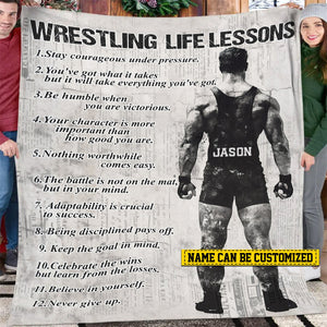 Personalized Wrestling Boy Blanket - Gift For Wrestling Lovers