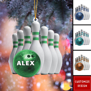 2024 New Release Personalized Bowling Acrylic Christmas Ornament Gift For Bowling Lovers