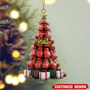 Personalized Boxing Gloves Tree Ornament - Gifts For Boxing Lovers