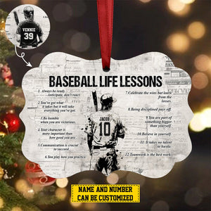 Personalized Baseball Life Lessons Wooden Ornament - Gift For Baseball Lovers