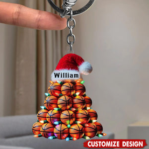 Personalized Basketball Keychain-Gift for Basketball Fans