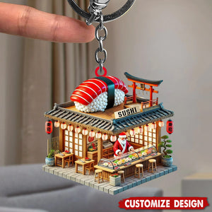 Personalized Sushi Shop Keychain-Gift for Sushi Lovers