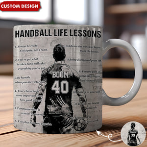 Personalized Handball Life Lessons Mug - Great Gift For Handball Lovers