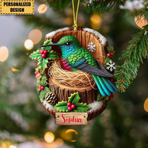 Personalized Name Hummingbird Christmas Ornament-Gift for Animal Lovers,Nature Lovers-2024 New Release