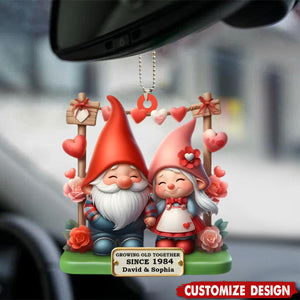 Growing Old Together - Personalized Couple Car Ornament - Anniversary Gift For Husband,Wife