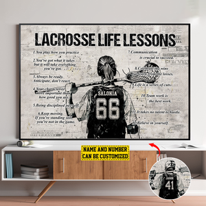 Personalized Lacrosse Life Lessons Poster-Gift For Lacrosse Lovers