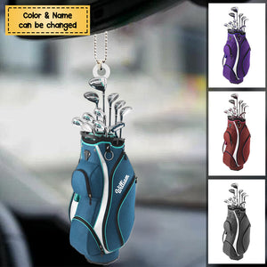 Personalized Golf Bag Acrylic Ornament - Gift for Golf Lovers