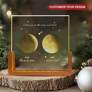 Personalized Moon Phase Night Light,The Night We Met Anniversary Couple Gift