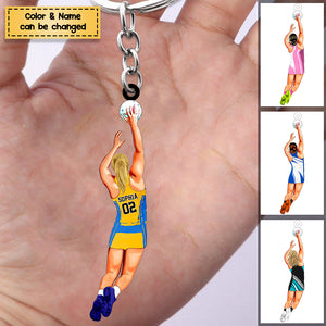 Personalized Netball Player Acrylic Keychain