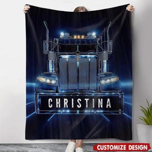 Personalized Trucker Blanket - Gift For Trucker