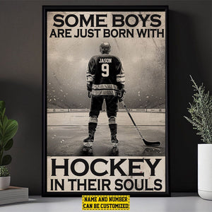 Some Boys Are Just Born With-Personalized Hockey Poster-Gift For Hockey Lovers, Hockey Boys