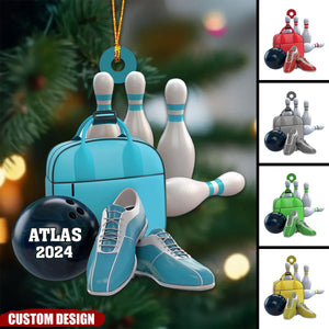 Personalized Bowling Ornament, Gift For Bowling Players - 2024 New Release