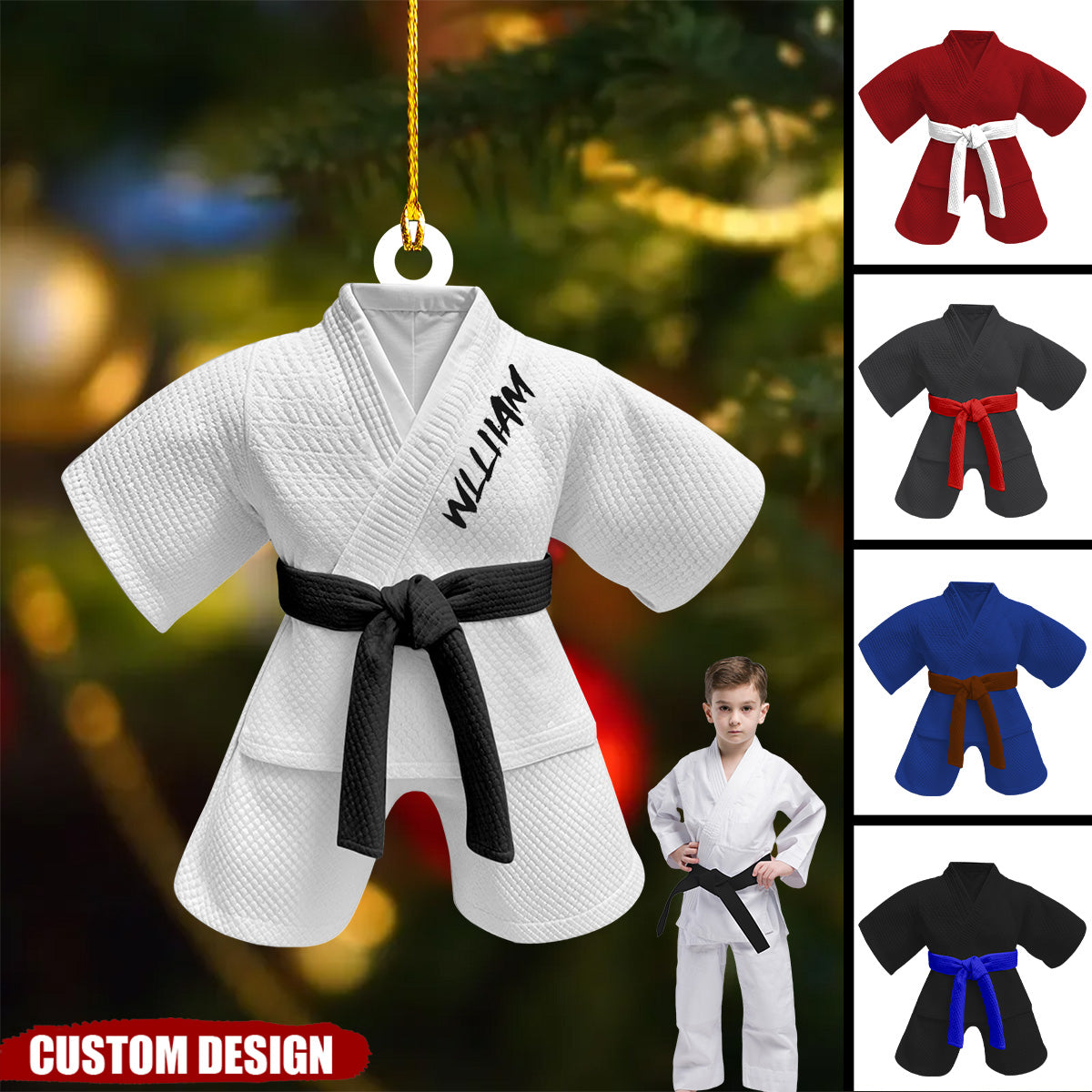 Personalized Black Belt Ornament - Gift For Jiu-Jitsu,Karate Lovers