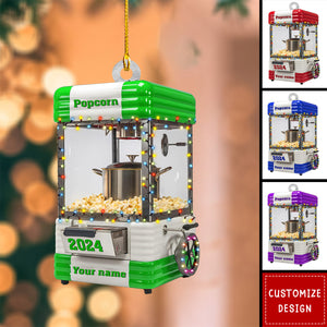 Personalized Popcorn Machine Christmas Ornament Food Lovers Gift Idea - 2024 New Release