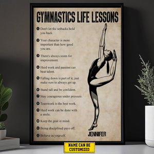 Personalized Gymnastics Life Lessons Poster- Gift For Gymnastics Lovers