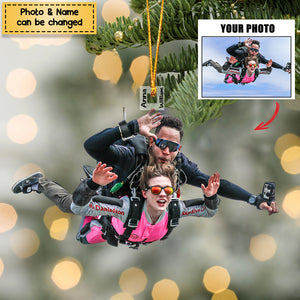 Upload Photo - Custom Personalized Skydiving Acrylic Ornament, Gift For Skydiving Lovers