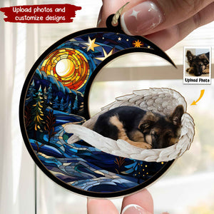 Custom Photo Pet With Angel Wings - Personalized Suncatcher Photo Ornament