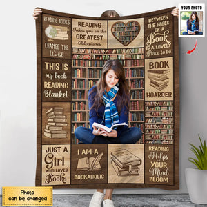 Just A Girl Who Loves Books  - Personalized Photo Blanket