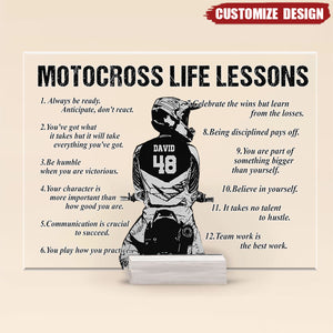 Personalized Motocross Life Lessons Plaque - Gift For Motocross Lover