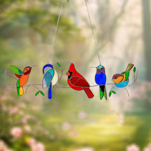 Gift For Bird Lovers - Stained Glass Humming Bird Suncatcher