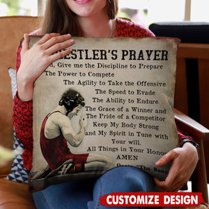 A Wrester's Prayer - Personalized Wrestling Pillow - Gift For Wrestling Lovers