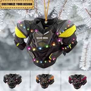 Hockey Shoulder Pads With Light Christmas - Personalized Christmas Ornament - Gift For Hockey Lovers