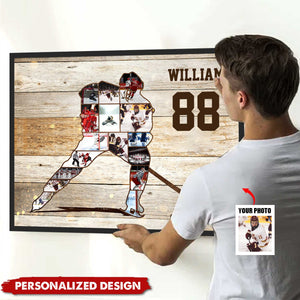 Hockey Player Photo-Personalized Poster-Gift for Hockey Lover