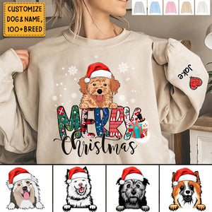 Merry Christmas - Christmas Dog Custom Names Personalized Sweatshirt